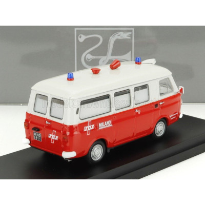 RIO MODELS FIAT 238 AMBULANCE SOS ASSOCIAZIONE VOLONTARIA 1968 - RED WHITE 1/43