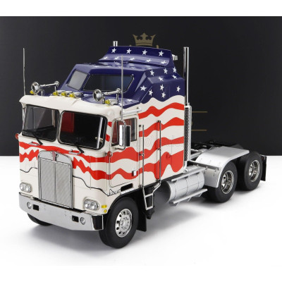 ROAD KINGS KENWORTH K100 AERODYNE TRACTOR TRUCK STARS & STRIPES 3-ASSI 1976 - WHITE BLUE RED 1/18
