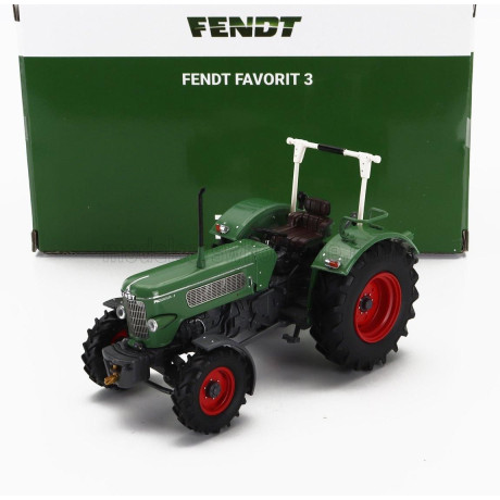 ROS MODEL FENDT FAVORIT 3 4WD TRACTOR WITH ROLLBAR 1964 - GREEN RED 1/32