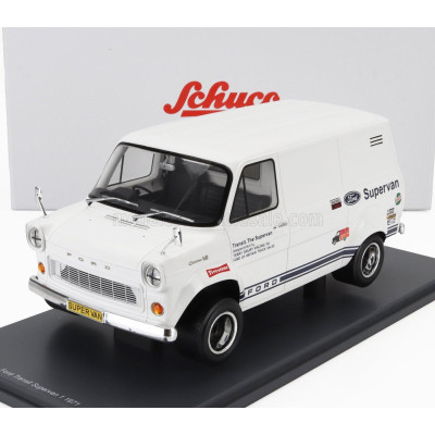 SCHUCO FORD ENGLAND TRANSIT SUPER VAN 1 1971 - WHITE 1/18