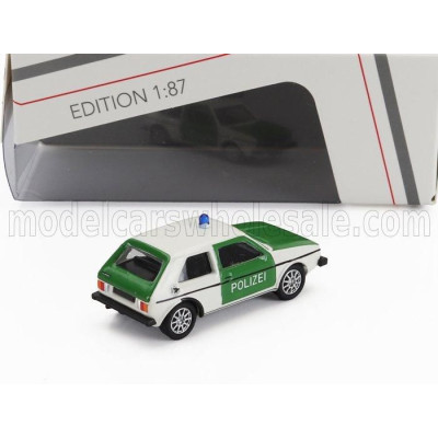 SCHUCO VOLKSWAGEN GOLF MKI POLIZEI 1974 - GREEN WHITE 1/87