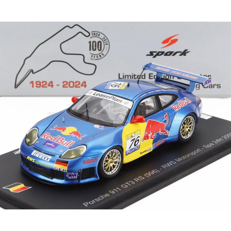 SPARK MODEL PORSCHE 911 996 GT3 R TEAM RWS MOTORSPORT N 76 24h SPA 2002 LUCA RICCITELLI - DIETER QUESTER - PHILIPP PETER - TOTO