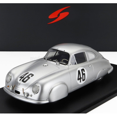 SPARK MODEL PORSCHE 356 SL COUPE TEAM PORSCHE K.G. N 46 WINNER CLASS 24h LE MANS 1951 AUGUSTE VEUILLET - EDMOND MOUCHE - SILVER