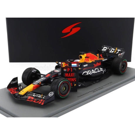 SPARK MODEL RED BULL F1  RB19 TEAM ORACLE RED BULL RACING N 1 WORLD CHAMPION WINNER DUTCH GP 2023 MAX VERSTAPPEN - MATT BLUE 1/1