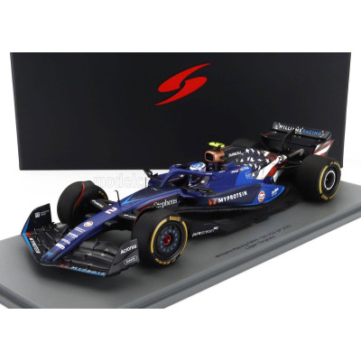SPARK MODEL WILLIAMS F1  FW45 TEAM WILLIAMS RACING GULF N 2 AUSTIN USA GP 2023 LOGAN SARGEANT - BLUE 1/18