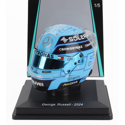 SPARK MODEL BELL HELMET CASCO HELMET F1 GEORGE RUSSELL TEAM AMG PETRONAS MOTORSPORT FORMULA ONE N 63 SEASON 2024 - BLUE BLACK 1/