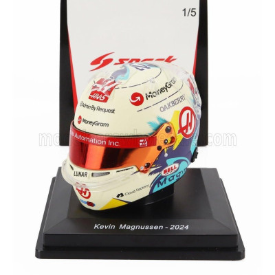 SPARK MODEL BELL HELMET CASCO HELMET F1 KEVIN MAGNUSSEN TEAM MONEYGRAM HAAS N 20 SEASON 2024 - WHITE BLACK 1/5
