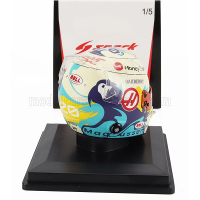 SPARK MODEL BELL HELMET CASCO HELMET F1 KEVIN MAGNUSSEN TEAM MONEYGRAM HAAS N 20 SEASON 2024 - WHITE BLACK 1/5