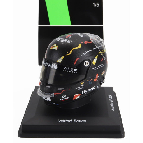SPARK MODEL BELL HELMET CASCO HELMET F1 VALTTERI BOTTAS TEAM STAKE KICK SAUBER N 77 AUSTRALIAN GP 2024 - BLACK 1/5