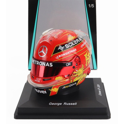 SPARK MODEL BELL HELMET CASCO HELMET F1 GEORGE RUSSELL F1 TEAM MERCEDES AMG CHINA GP 2024 - RED 1/5