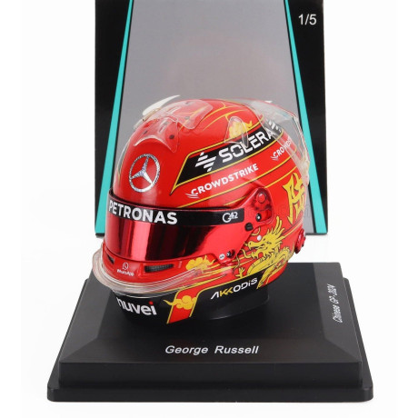 SPARK MODEL BELL HELMET CASCO HELMET F1 GEORGE RUSSELL F1 TEAM MERCEDES AMG CHINA GP 2024 - RED 1/5