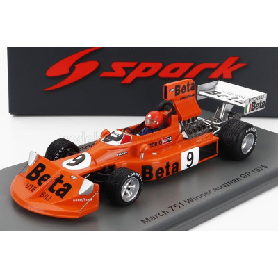 SPARK MODEL MARCH F1  751 BETA N 9 WINNER AUSTRIAN GP 1975 VITTORIO BRAMBILLA - RED 1/43
