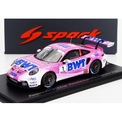 SPARK MODEL PORSCHE 911 992 GT3 CUP N 1 PORSCHE CARRERA CUP CHAMPION 2023 BASTIAN BUUS - PINK 1/43