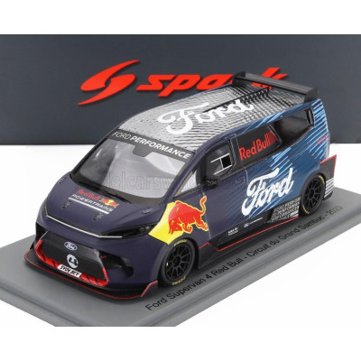 SPARK MODEL FORD ENGLAND TRANSIT SUPERVAN 4 RED BULL CIRCUIT DE GRAND SAMBUC 2023 MAX VERSTAPPEN - 2 TONE BLUE 1/43