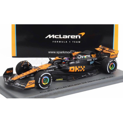 SPARK MODEL McLAREN F1  MCL60 TEAM McLAREN N 81 3rd JAPAN GP 2023 OSCAR PIASTRI - ORANGE BLUE BLACK 1/43