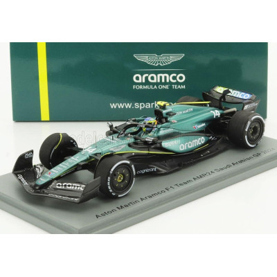 SPARK MODEL ASTON MARTIN F1  AMR24 TEAM ARAMCO COGNIZANT N 14 5th SAUDI ARABIA GP 2024 FERNANDO ALONSO - GREEN BLACK 1/43
