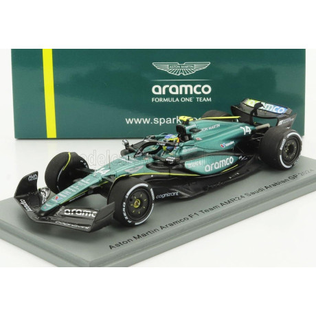 SPARK MODEL ASTON MARTIN F1  AMR24 TEAM ARAMCO COGNIZANT N 14 5th SAUDI ARABIA GP 2024 FERNANDO ALONSO - GREEN BLACK 1/43