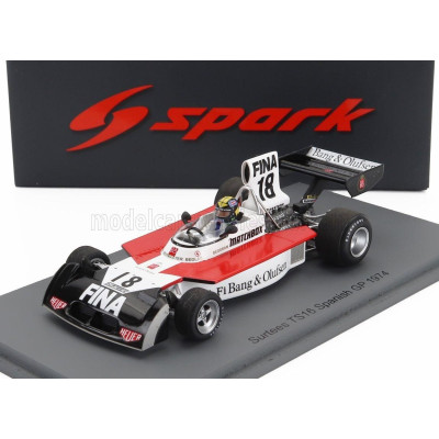 SPARK MODEL SURTEES F1  TS16 N 18 SPANISH GP 1974 CARLOS PACE - WHITE RED BLACK 1/43