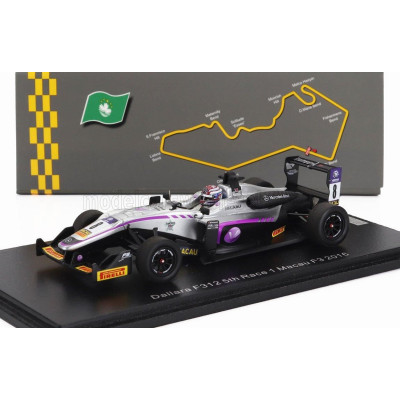 SPARK MODEL DALLARA F312 N 8 5th MACAU F3 RACE 1 2016 GEORGE RUSSELL - SILVER PURPLE ORANGE 1/43