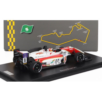 SPARK MODEL DALLARA F312 N 8 MACAU F3 RACE 2 2017 GUANYU ZHOU - WHITE RED 1/43