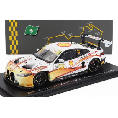 SPARK MODEL BMW 4-SERIES M4 GT3 TEAM WRT N 32 FIA GT WORLD CUP MACAU 2023 SHELDON VAN DER LINDE - WHITE YELLOW 1/43
