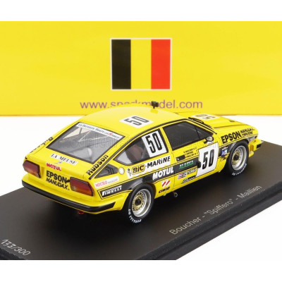 SPARK MODEL ALFA ROMEO ALFETTA GTV6 TEAM LUIGI RACING N 50 24h SPA 1984 FRANCOIS XAVIER BOUCHER - MAILLIEN - SPIFFERO - YELLOW 1