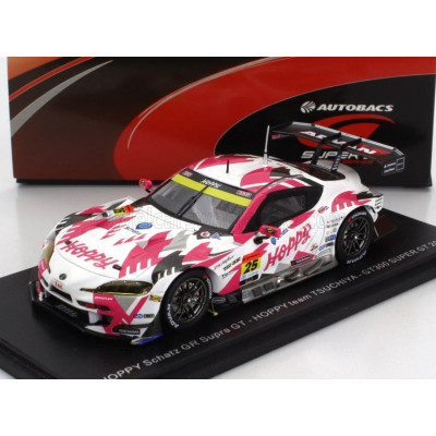 SPARK MODEL TOYOTA GR SUPRA TEAM TSUCHIYA N 25 GT300 CLASS SUPER GT 2023 T.SUGANAMI - S.NONAKA - WHITE FUCSIA 1/43