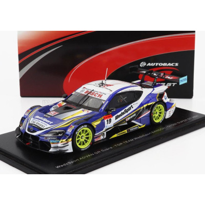 SPARK MODEL TOYOTA SUPRA GR TEAM WEDSSPORT BANDOH N 19 GT500 CLASS SUPER GT 2021 YUJI KUNIMOTO - RITOMO MIYATA - BLUE WHITE YELL