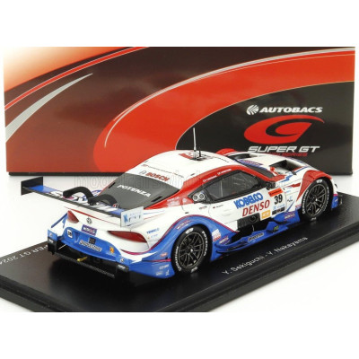 SPARK MODEL TOYOTA SUPRA GR TEAM TGR SARD N 39 GT500 CLASS SUPER GT 2024 YUHI SEKIGUCHI - YUICHI NAKAYAMA - WHITE BLUE RED 1/43