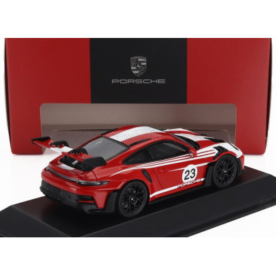 SPARK MODEL PORSCHE 911 992 GT3 RS N 23 COUPE SALZBURG LIVERY 2023 - RED WHITE 1/43