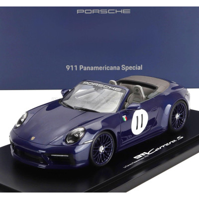 SPARK MODEL PORSCHE 911 992 CARRERA S CABRIOLET OPEN N 11 2024 - LA CARRERA PANAMERICANA 1952 - CON VETRINA - WITH SHOWCASE - BL