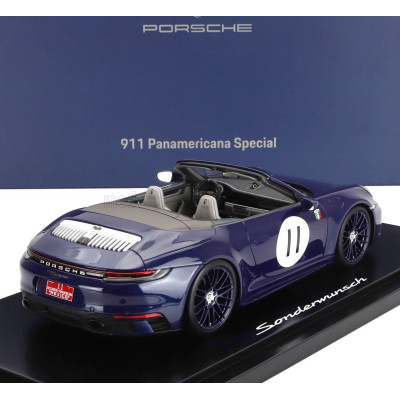 SPARK MODEL PORSCHE 911 992 CARRERA S CABRIOLET OPEN N 11 2024 - LA CARRERA PANAMERICANA 1952 - CON VETRINA - WITH SHOWCASE - BL
