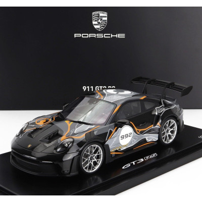 SPARK MODEL PORSCHE 911 992 GT3 RS N 992 COUPE WEISSACH TEST TRACK 2023 - CON VETRINA - WITH SHOWCASE - BLACK GREY YELLOW 1/18