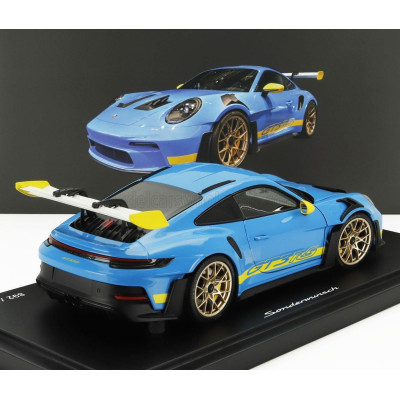 SPARK MODEL PORSCHE 911 992 GT3 RS COUPE 2023 - LIGHT BLUE YELLOW 1/18