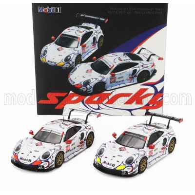SPARK MODEL PORSCHE SET 2X 911 991 RSR TEAM PORSCHE GT N 911 WINNER GTLM CLASS PETIT LE MANS 2018 P.PILET - N.TANDY - F.MAKOWIEC