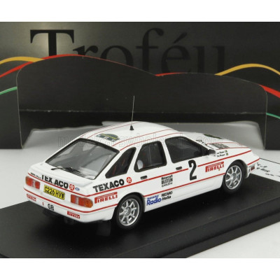 TROFEU FORD ENGLAND SIERRA XR 4x4 N 2 RALLY SWEDEN 1987 STIG BLOMQVIST - BRUNO BERGLUND - WHITE RED 1/43