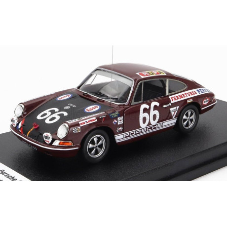 TROFEU PORSCHE 911T TEAM EGRETEAUD N 66 24h LE MANS 1969 J.EGRETEAUD - R.LOPEZ - BORDEAUX BLACK 1/43