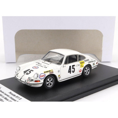 TROFEU PORSCHE 911S COUPE TEAM C.LAURENT N 45 24h LE MANS 1970 CLAUDE LAURENT - JACQUES MARCHE - WHITE 1/43