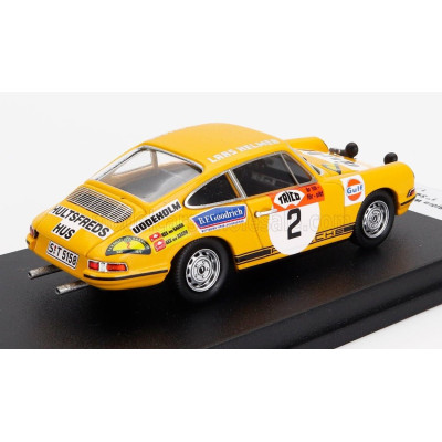 TROFEU PORSCHE 911S COUPE (night version) N 2 WINNER RALLY SWEDISH 1970 BJORN WALDEGAARD - LARS HELMER - YELLOW 1/43