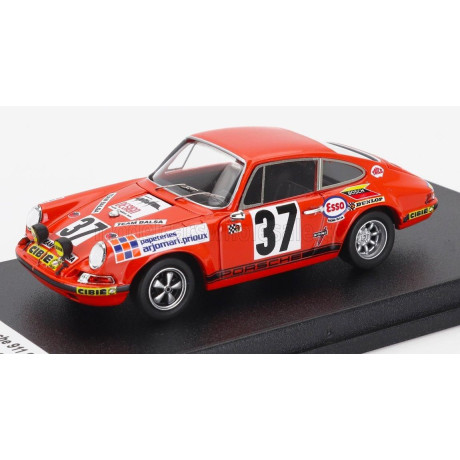 TROFEU PORSCHE 911S 2.4L COUPE TEAM P.MAUROY N 37 24h LE MANS 1971 PIERRE MAUROY - JEAN CLAUDE LAGNIEZ - ORANGE 1/43