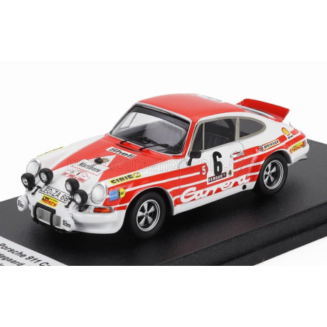 TROFEU PORSCHE 911 CARRERA RS COUPE (night version) N 6 RALLY TOUR DE CORSE 1972 BJORN WALDEGAARD - HANS THORSZELIUS - WHITE RED