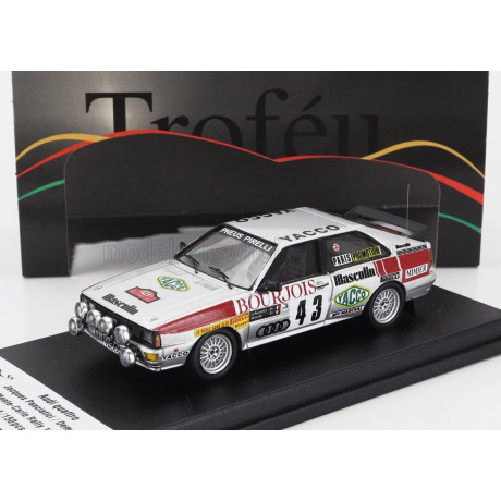 TROFEU AUDI QUATTRO (night version) N 43 RALLY MONTECARLO 1982 JACQUES PANCIATICI - DEMACHY - SILVER RED 1/43