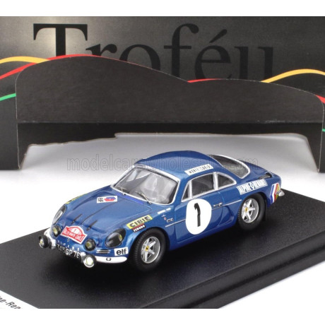 TROFEU RENAULT ALPINE A110 1300 N 1 RALLY MONTECARLO 1970 JEAN CLAUDE ANDRUET - PATRICE ECOT - BLUE 1/43