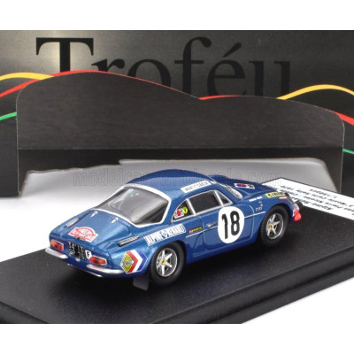 TROFEU RENAULT ALPINE A110 1300 N 18 3rd RALLY MONTECARLO 1970 JEAN PIERRE NICOLAS - CLAUDE ROURE - BLUE 1/43