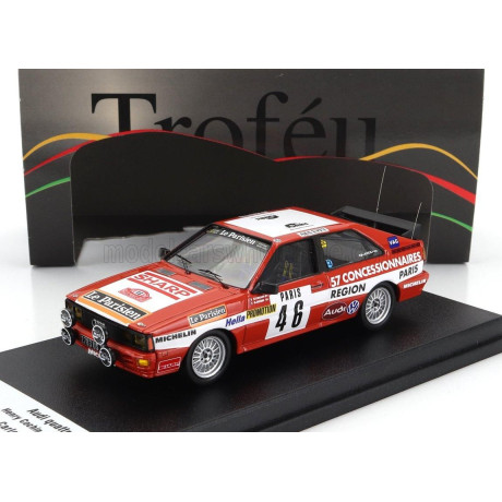 TROFEU AUDI QUATTRO (night version) N 46 RALLY MONTECARLO 1982 HENRY COCHIN - MORIN - RED WHITE 1/43