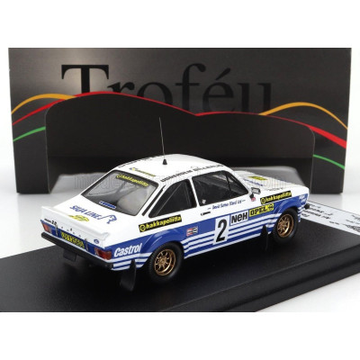 TROFEU FORD ENGLAND ESCORT MKII (night version) N 2 2nd RALLY SWEDEN 1982 ARI VATANEN - TERRY HARRYMAN - WHITE BLUE 1/43