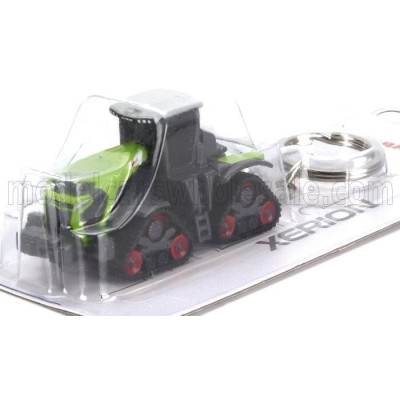 UNIVERSAL HOBBIES CLAAS PORTACHIAVI - KEYRING XERION 12.650 CINGOLATO TRACTOR 2020 - CM. 5.8 - GREEN GREY 1/87