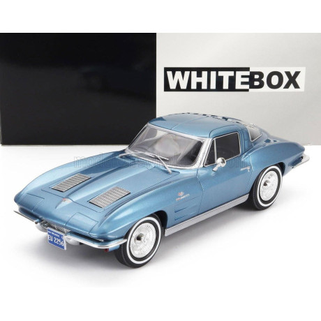WHITEBOX CHEVROLET CORVETTE (C2) STINGRAY 1963 - LIGHT BLUE MET 1/24