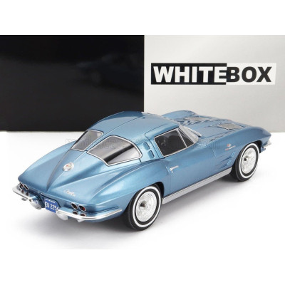 WHITEBOX CHEVROLET CORVETTE (C2) STINGRAY 1963 - LIGHT BLUE MET 1/24