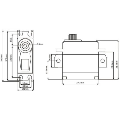 MIN6 HiVOLT CORELESS Digital servo pro 1/12 Pancar (9kg-0,062s/60°)